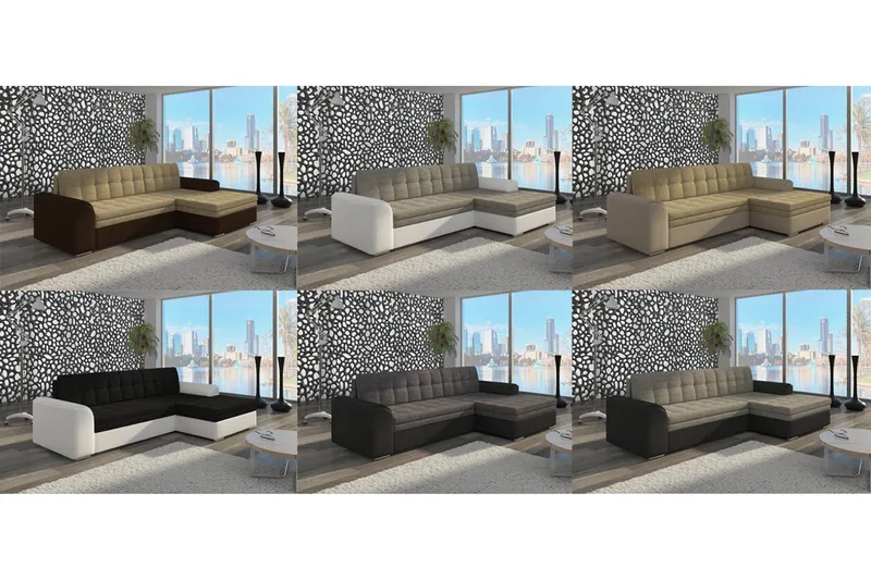 Amerikana Hörnbäddsoffa med Divan - Svart - Möbler - Vardagsrum - Soffor - Divansoffa & schäslong