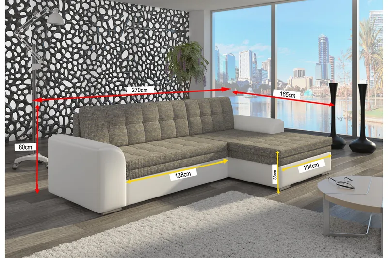 Amerikana Hörnbäddsoffa med Divan - Svart - Möbler - Vardagsrum - Soffor - Divansoffa & schäslong