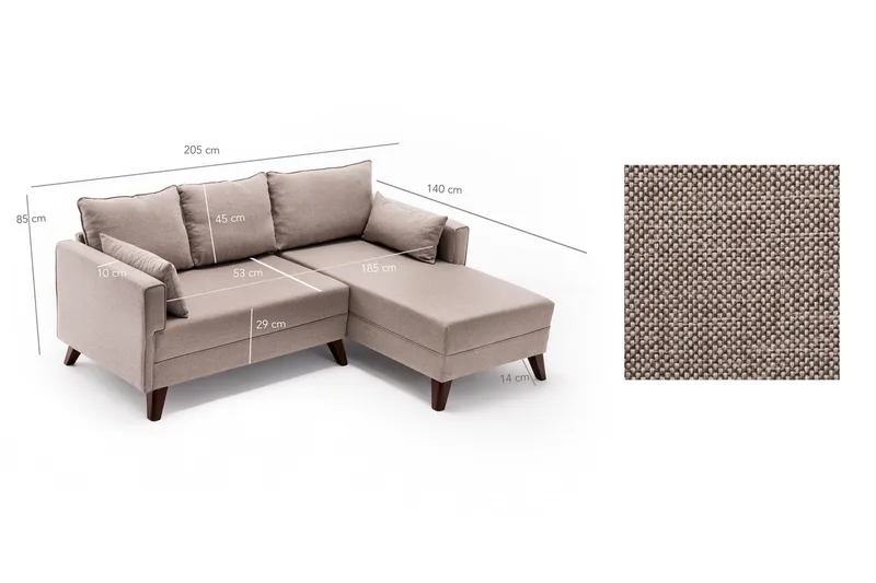 Antigua Divanbäddsoffa Höger - Beige - Möbler - Vardagsrum - Soffor - Divansoffa & schäslong