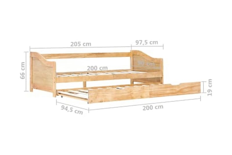 Bäddsoffa ram furu 90x200 cm - Brun - Möbler - Vardagsrum - Bäddsoffor - Hörnbäddsoffa