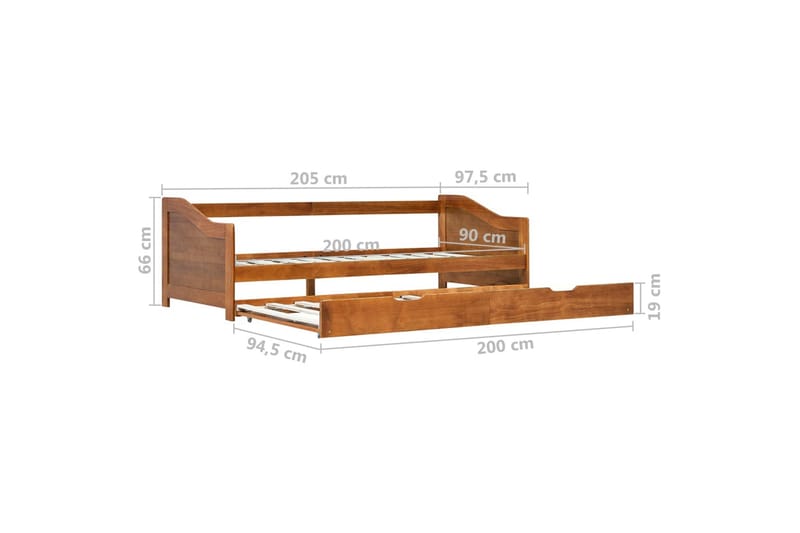 Bäddsoffa ram furu honungsbrun 90x200 cm - Brun - Möbler - Vardagsrum - Bäddsoffor - Hörnbäddsoffa