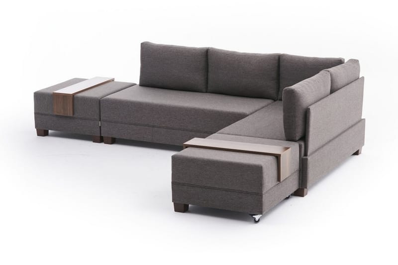BARUDA Bäddsoffa  Brun - Möbler - Vardagsrum - Bäddsoffor - Hörnbäddsoffa