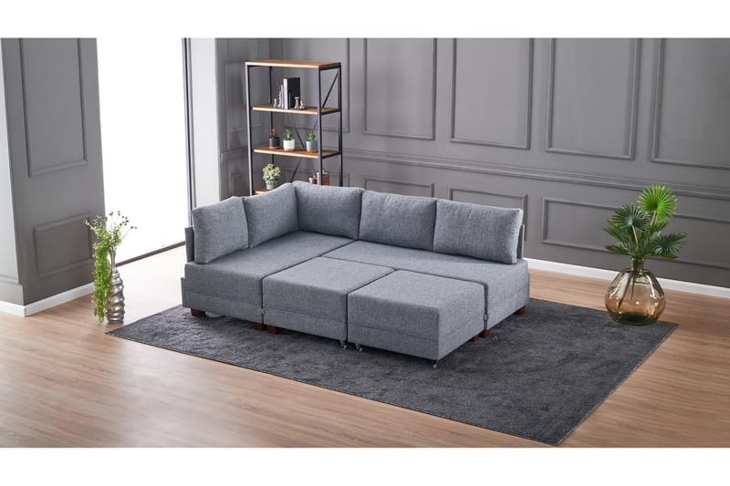 BARUDA Bäddsoffa  Grå - Möbler - Vardagsrum - Bäddsoffor - Hörnbäddsoffa