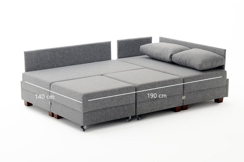 BARUDA Bäddsoffa  Grå - Möbler - Vardagsrum - Bäddsoffor - Hörnbäddsoffa