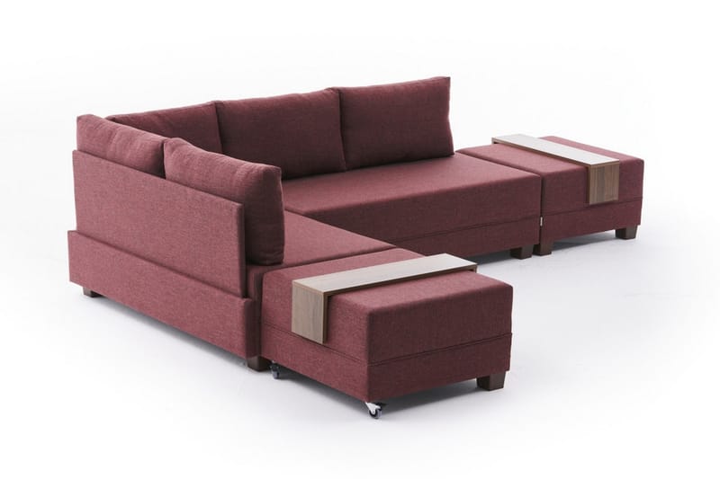 BARUDA Bäddsoffa  Röd - Möbler - Vardagsrum - Bäddsoffor - Hörnbäddsoffa