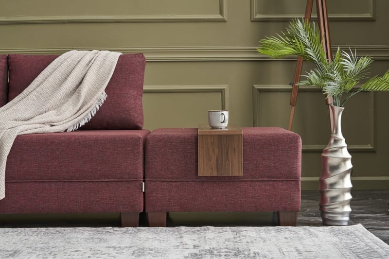 BARUDA Bäddsoffa  Röd - Möbler - Vardagsrum - Bäddsoffor - Hörnbäddsoffa