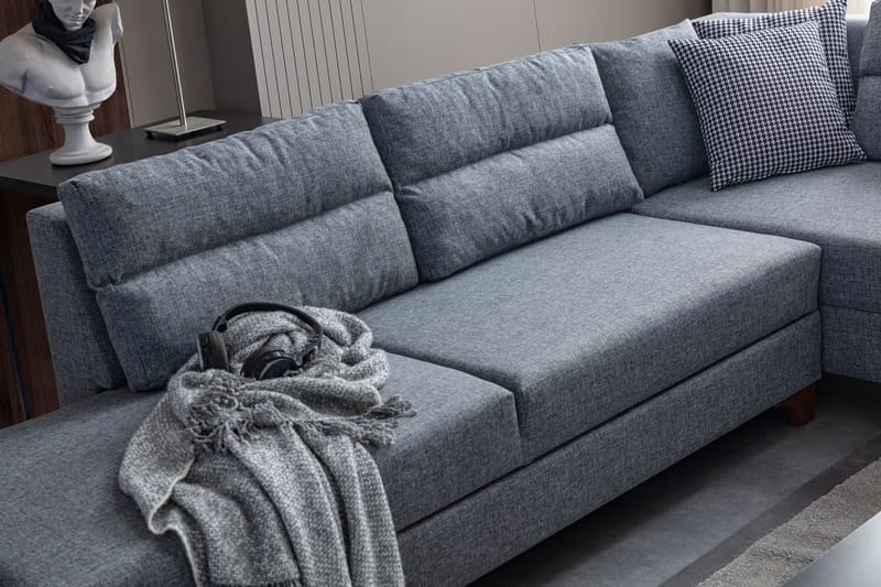 Bervik Hörnsoffa 230x90x150 cm - Grå - Möbler - Vardagsrum - Bäddsoffor - Hörnbäddsoffa