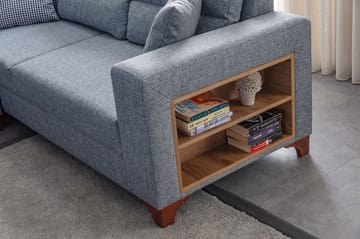Bervik Hörnsoffa 230x90x150 cm - Grå - Möbler - Vardagsrum - Bäddsoffor - Hörnbäddsoffa
