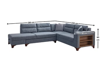 Bervik Hörnsoffa 230x90x150 cm - Grå - Möbler - Vardagsrum - Bäddsoffor - Hörnbäddsoffa