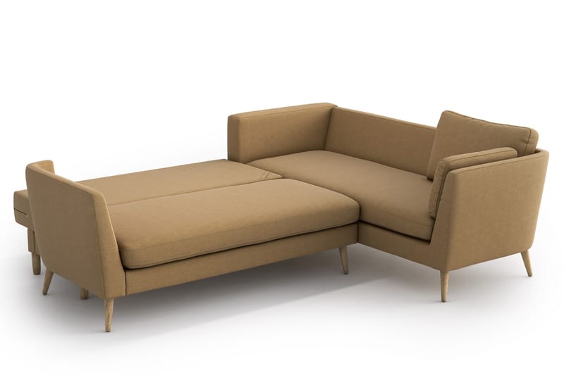 BOBBIE Bäddsoffa med Divan Beige - Möbler - Vardagsrum - Bäddsoffor - Hörnbäddsoffa