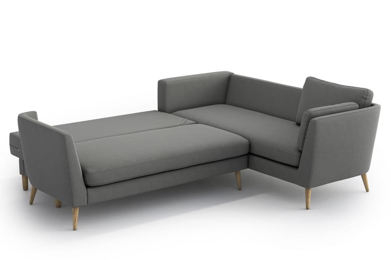 BOBBIE Bäddsoffa med Divan Grå - Möbler - Vardagsrum - Bäddsoffor - Hörnbäddsoffa