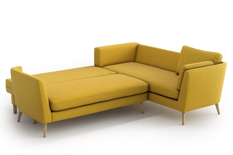 BOBBIE Bäddsoffa med Divan Gul - Möbler - Vardagsrum - Bäddsoffor - Hörnbäddsoffa