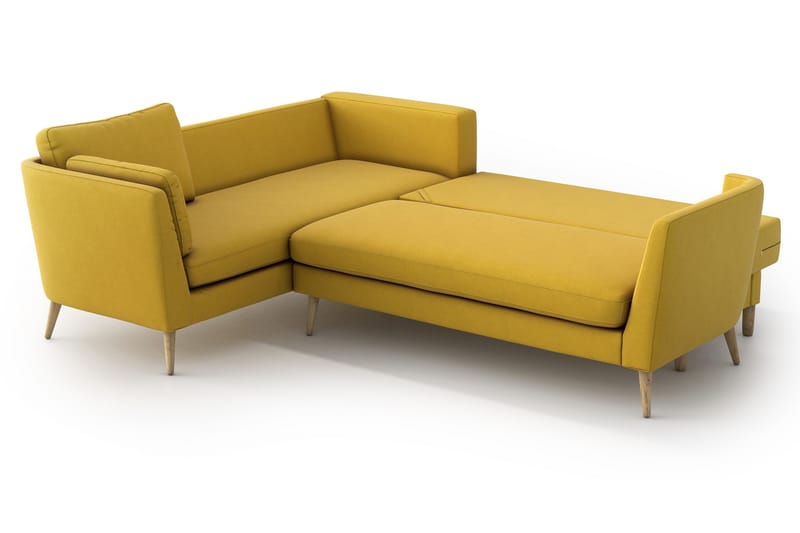 BOBBIE Bäddsoffa med Divan Gul - Möbler - Vardagsrum - Bäddsoffor - Hörnbäddsoffa