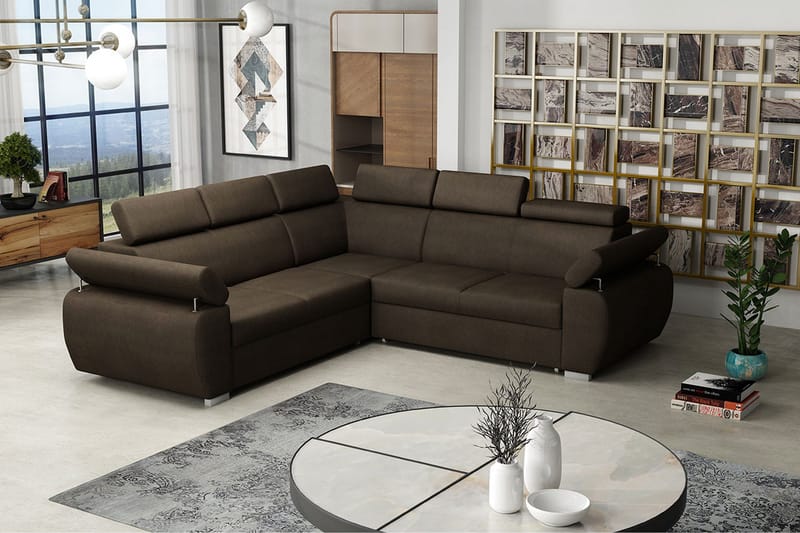Boston Hörnsoffa - Brun - Möbler - Vardagsrum - Bäddsoffor - Hörnbäddsoffa