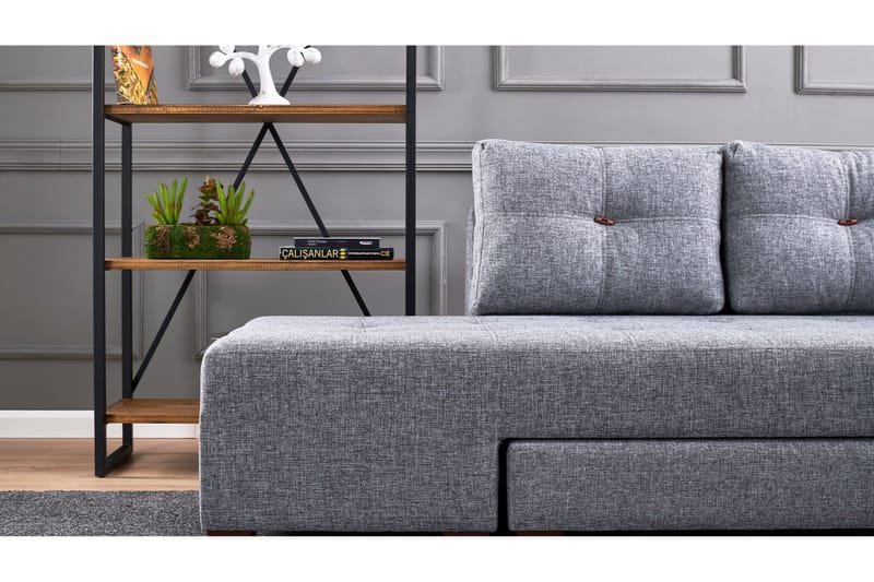 Brunei Hörnbäddsoffa Höger - Grå - Möbler - Vardagsrum - Bäddsoffor - Hörnbäddsoffa