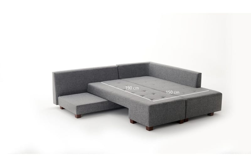 Brunei Hörnbäddsoffa Höger - Grå - Möbler - Vardagsrum - Bäddsoffor - Hörnbäddsoffa