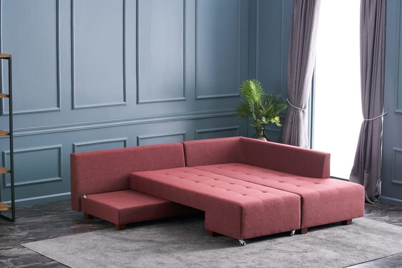 Brunei Hörnbäddsoffa Höger - Röd - Möbler - Vardagsrum - Bäddsoffor - Hörnbäddsoffa
