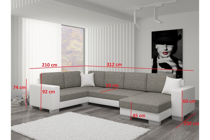 CABIA Hörnbäddsoffa med Divan Svart - Möbler - Vardagsrum - Bäddsoffor - Hörnbäddsoffa
