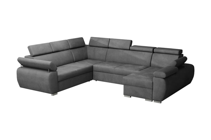 CORINNE Hörnsoffa Höger Svart - Mörkgrå - Möbler - Vardagsrum - Bäddsoffor - Hörnbäddsoffa