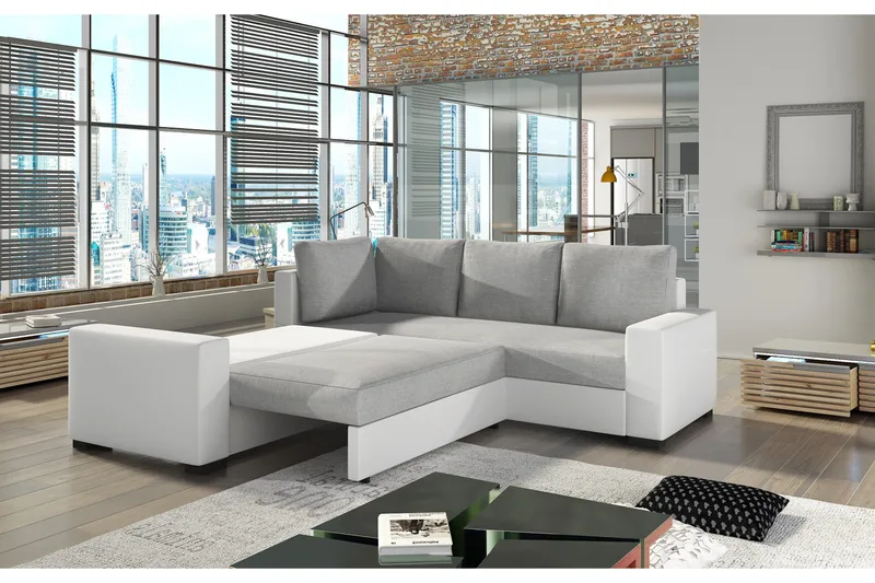 Deltan Hörnbäddsoffa - Grå - Möbler - Vardagsrum - Bäddsoffor - Hörnbäddsoffa