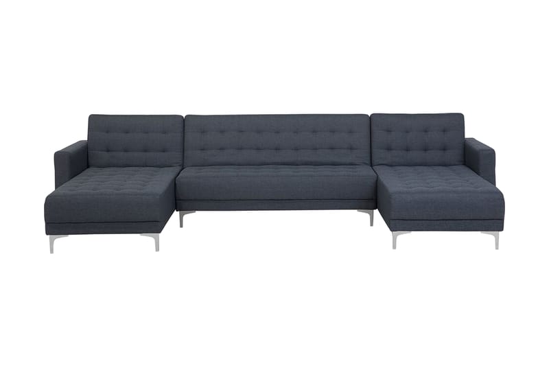 Divansoffa 5-sits med sovfunktion mörkgrå ABERDEEN - Grå - Möbler - Vardagsrum - Bäddsoffor - Hörnbäddsoffa