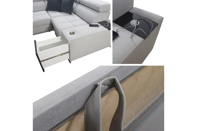 FIORANO 3-sits Hörnbäddsoffa Universal - Brun - Möbler - Vardagsrum - Bäddsoffor - Hörnbäddsoffa