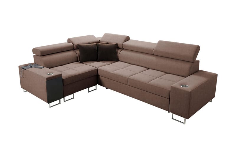 FIORANO 3-sits Hörnbäddsoffa Universal - Brun - Möbler - Vardagsrum - Bäddsoffor - Hörnbäddsoffa