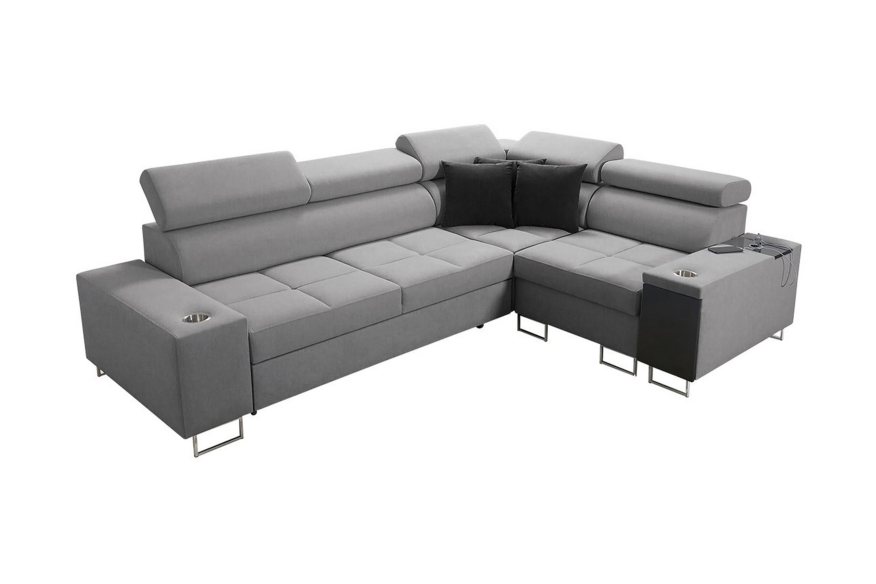 fiorano 3-sits hörnbäddsoffa universal - ljusgrå