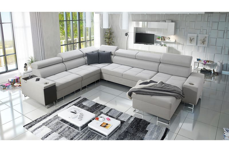 FIORANO 4-sits Bäddsoffa Vänster - Vit - Möbler - Vardagsrum - Bäddsoffor - Hörnbäddsoffa