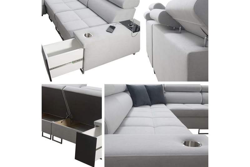 FIORANO 4-sits Hörnbäddsoffa Höger - Brun - Möbler - Vardagsrum - Bäddsoffor - Hörnbäddsoffa