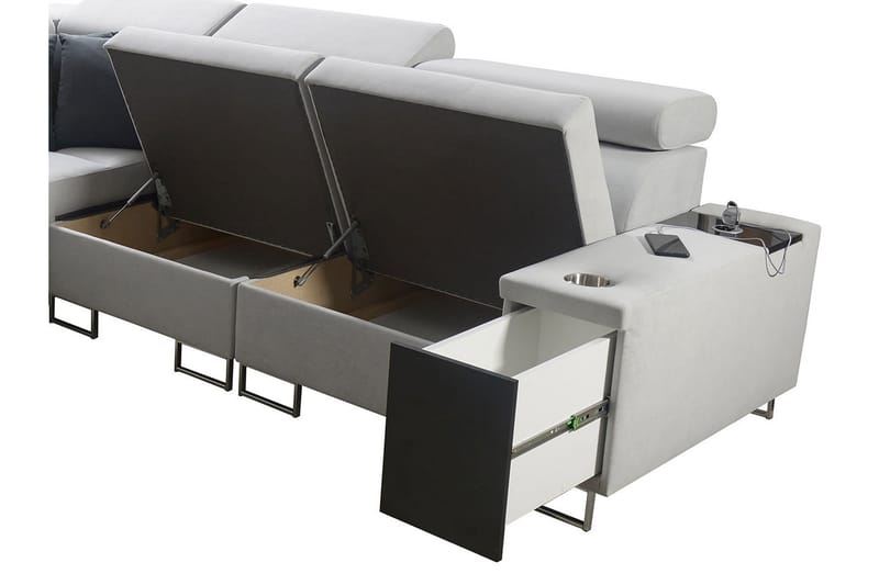 FIORANO 4-sits Hörnbäddsoffa Höger - Brun - Möbler - Vardagsrum - Bäddsoffor - Hörnbäddsoffa