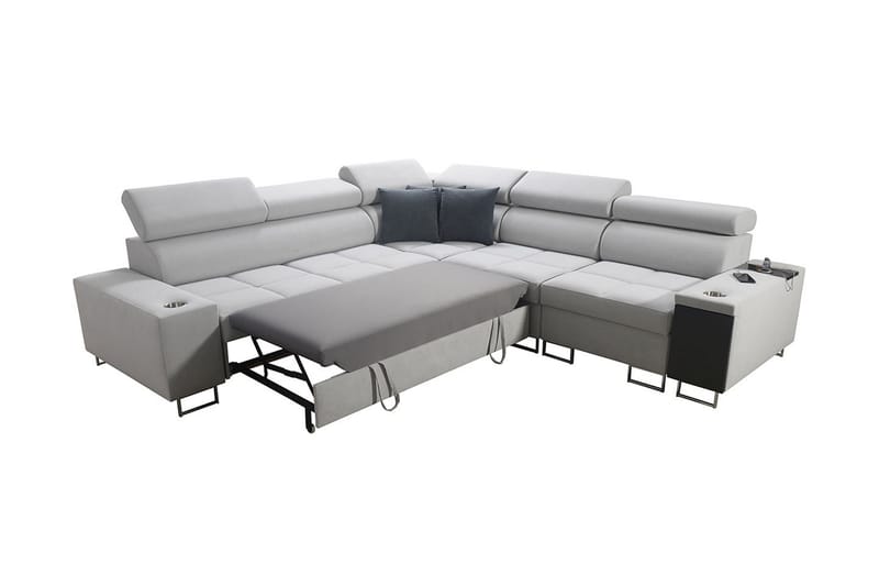 FIORANO 4-sits Hörnbäddsoffa Höger - Brun - Möbler - Vardagsrum - Bäddsoffor - Hörnbäddsoffa