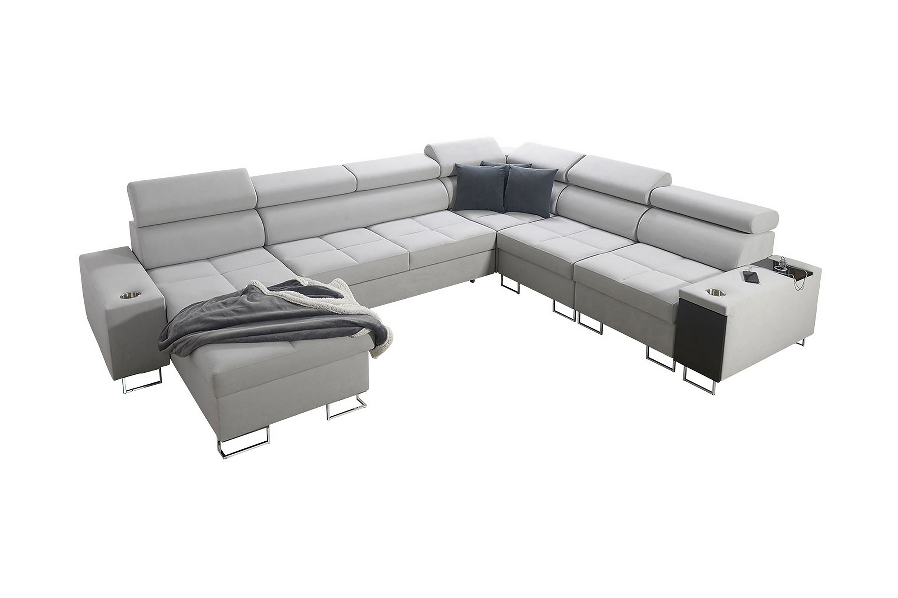 fiorano 4-sits hörnbäddsoffa vänster vit -