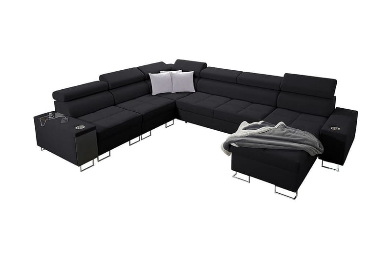 FIORANO Bäddsoffa Universal - Svart - Möbler - Vardagsrum - Bäddsoffor - Hörnbäddsoffa