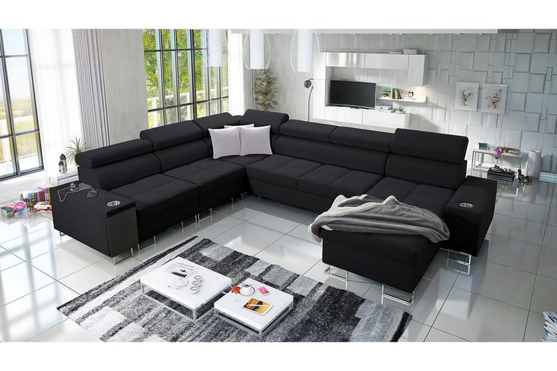 FIORANO Bäddsoffa Universal - Svart - Möbler - Vardagsrum - Bäddsoffor - Hörnbäddsoffa