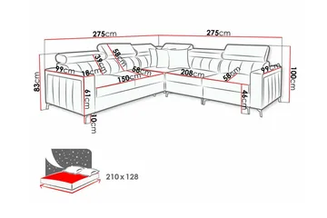 Galbally 4-sits Hörnbäddsoffa - Möbler - Vardagsrum - Bäddsoffor - Hörnbäddsoffa