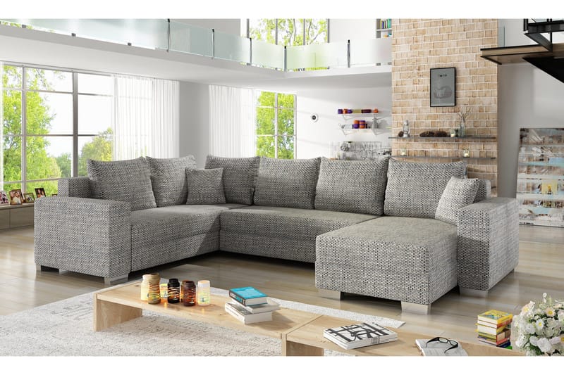 Gallicanta Hörnbäddsoffa - Grå - Möbler - Vardagsrum - Bäddsoffor - Hörnbäddsoffa