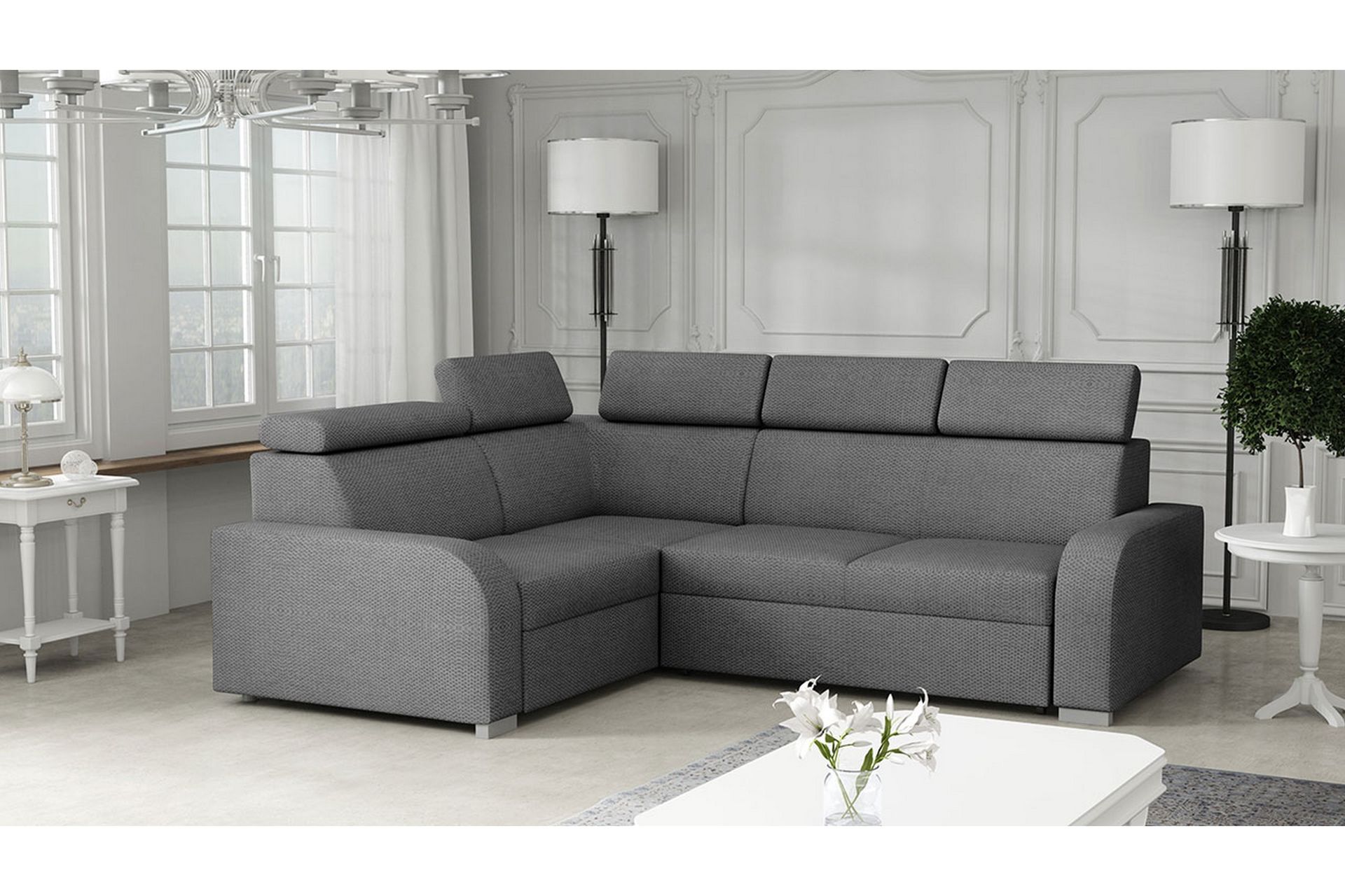 GRAVEL Bäddhörnsoffa Grå Vändbar - Möbler - Vardagsrum - Bäddsoffor - Hörnbäddsoffa