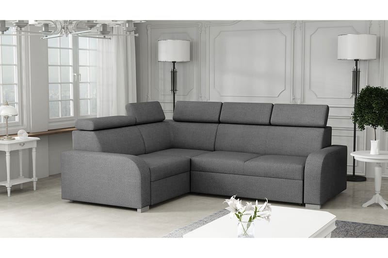 GRAVEL Bäddhörnsoffa Grå Vändbar - Möbler - Vardagsrum - Bäddsoffor - Hörnbäddsoffa