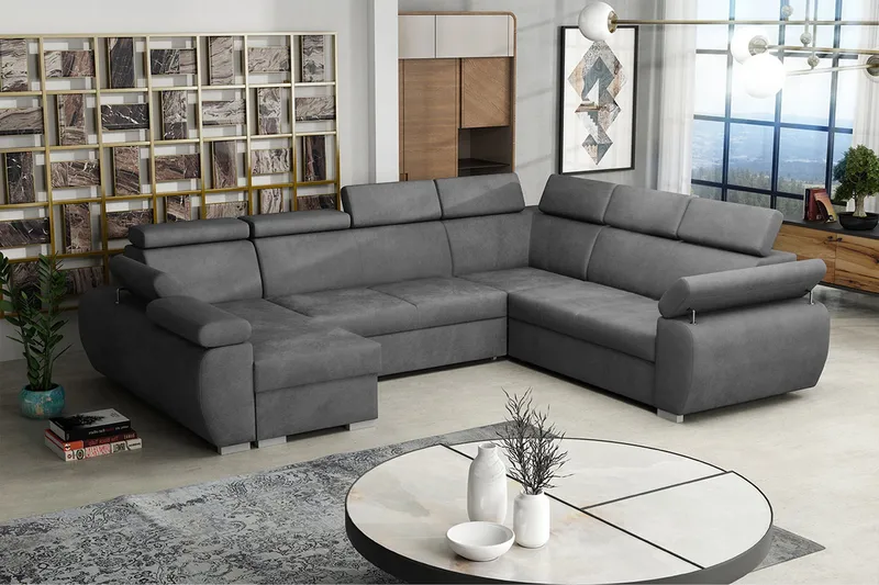 Halliday Hörnsoffa Vänster - Mörkgrå - Möbler - Vardagsrum - Bäddsoffor - Hörnbäddsoffa