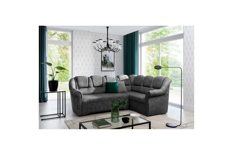 Hörnsoffa Eltap Lord II 243x195x112 cm, Dora 90, Grå, Höger