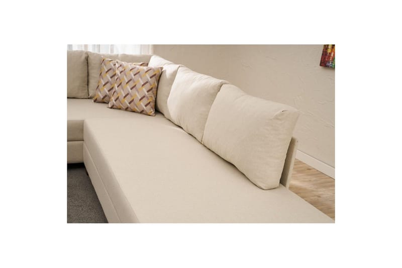 Hörnbäddsoffa Iroulport Arzilla Höger Grädde - Grädde - Möbler - Vardagsrum - Bäddsoffor - Hörnbäddsoffa