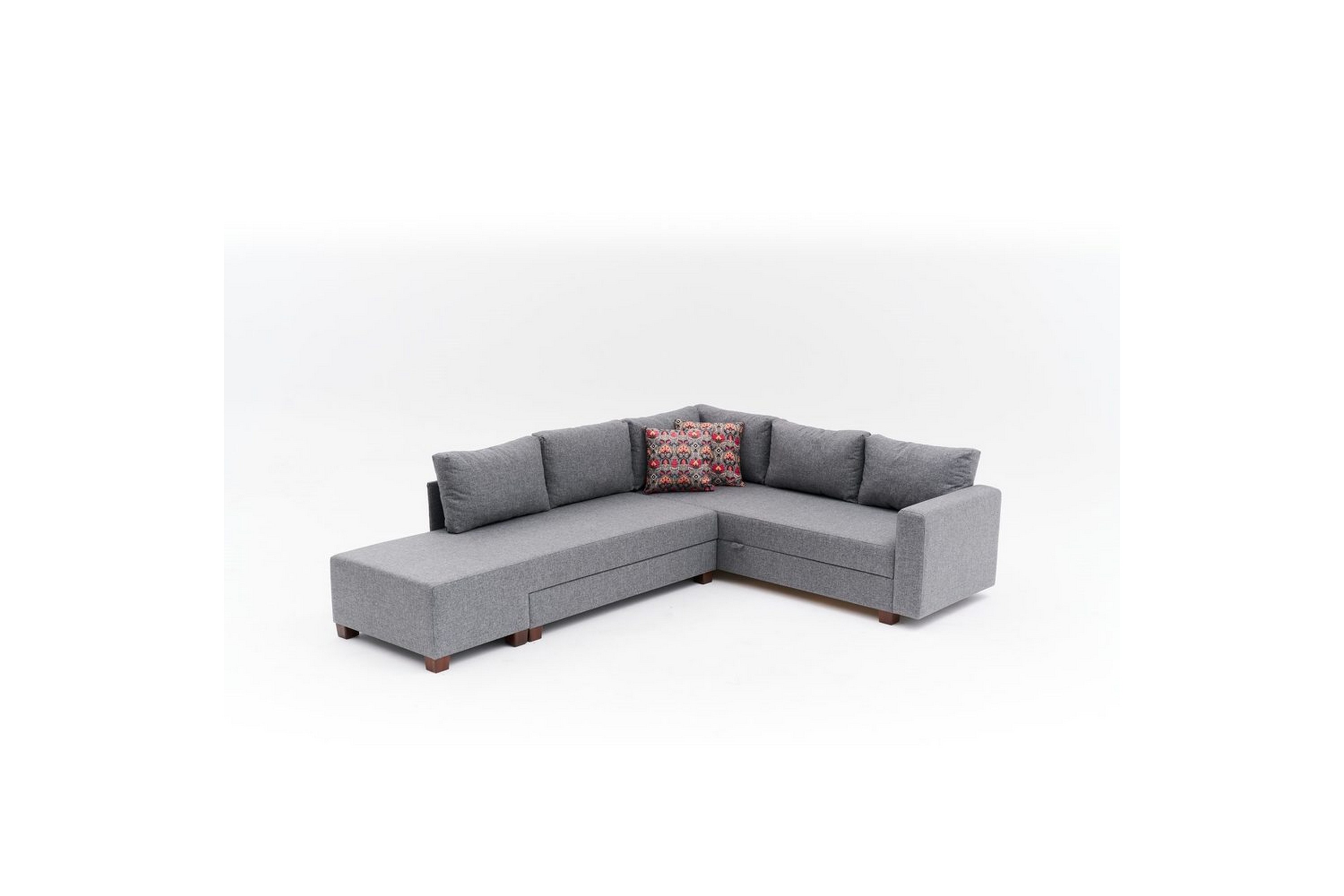 hörnbäddsoffa iroulport höger grå - grå