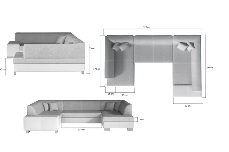 Jamaal Hörnbäddsoffa - Brun/Beige - Möbler - Vardagsrum - Bäddsoffor - Hörnbäddsoffa