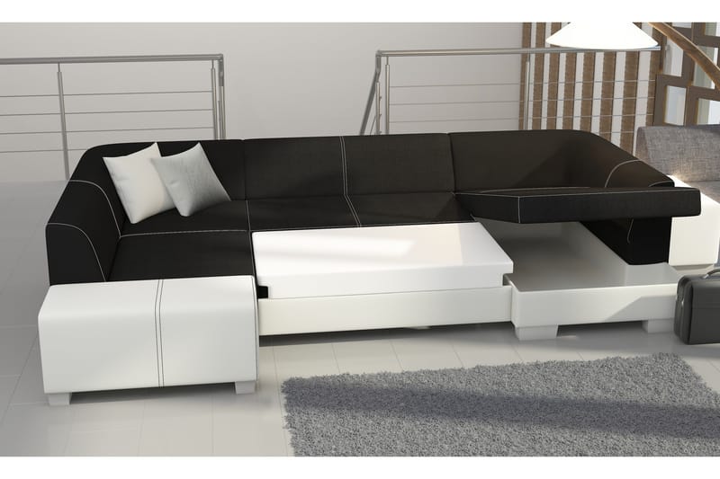 Jamaal Hörnbäddsoffa - Grå/Svart - Möbler - Vardagsrum - Bäddsoffor - Hörnbäddsoffa