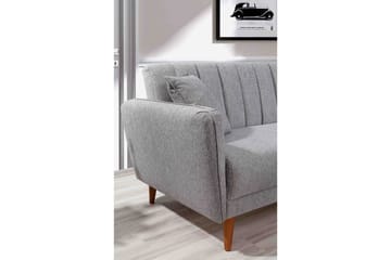 Jenick 3-sits Höger L-formad Hörnbäddsoffa i Tyg - Grå - Möbler - Vardagsrum - Bäddsoffor - Bäddsoffa divan