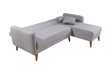 Jenick 3-sits Höger L-formad Hörnbäddsoffa i Tyg - Grå - Möbler - Vardagsrum - Bäddsoffor - Bäddsoffa divan
