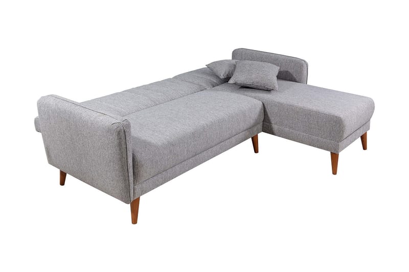 Jenick 3-sits Höger L-formad Hörnbäddsoffa i Tyg - Grå - Möbler - Vardagsrum - Bäddsoffor - Bäddsoffa divan
