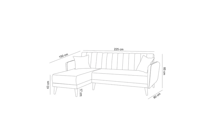 Jenick Hörnbäddsoffa - Beige - Möbler - Vardagsrum - Bäddsoffor - Hörnbäddsoffa