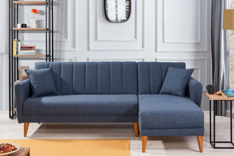 Jenick Hörnbäddsoffa - Mörkblå - Möbler - Vardagsrum - Bäddsoffor - Hörnbäddsoffa